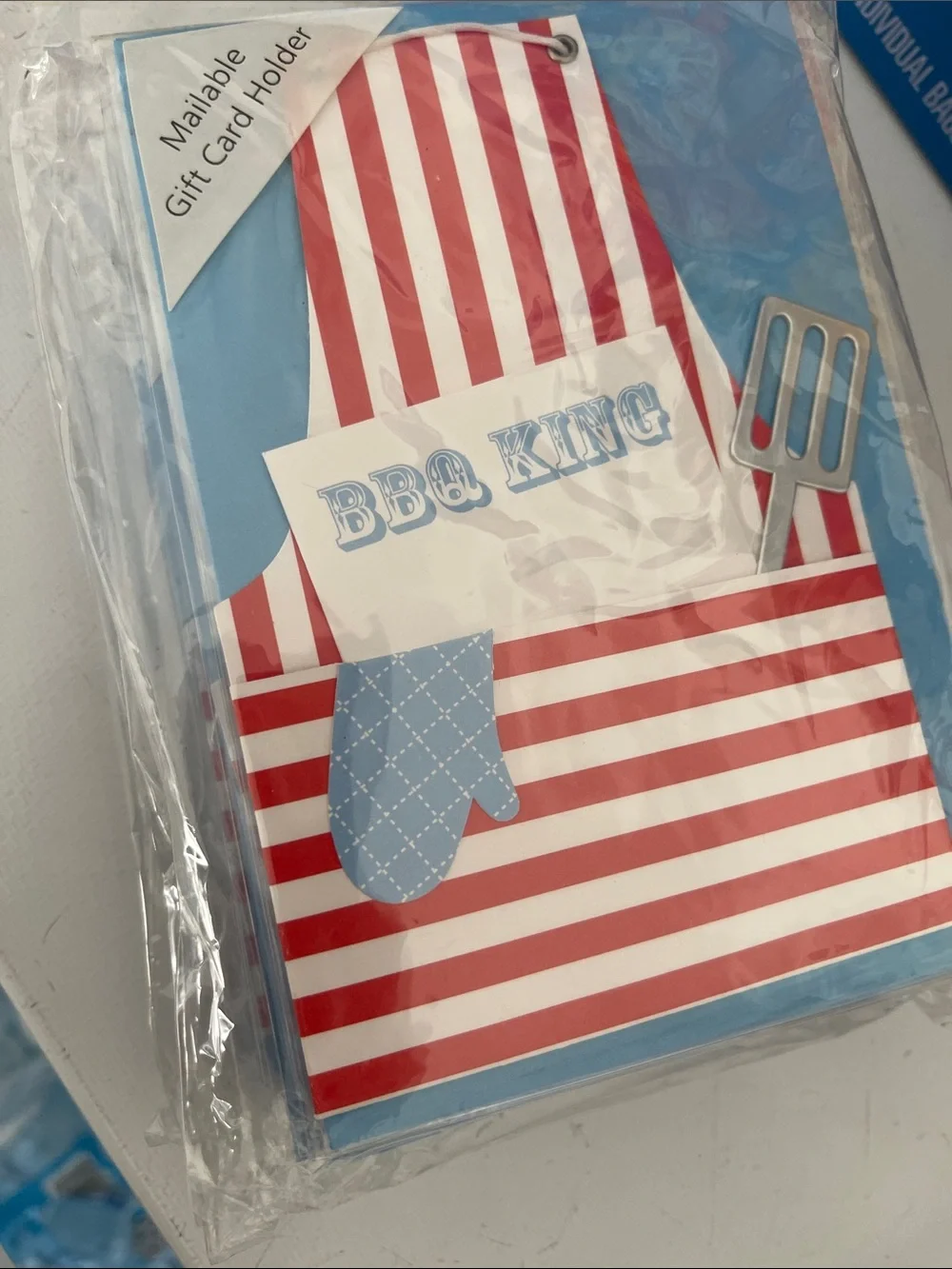 18 Cute designed invitations card holders BBQ King with envelope, Mailable.